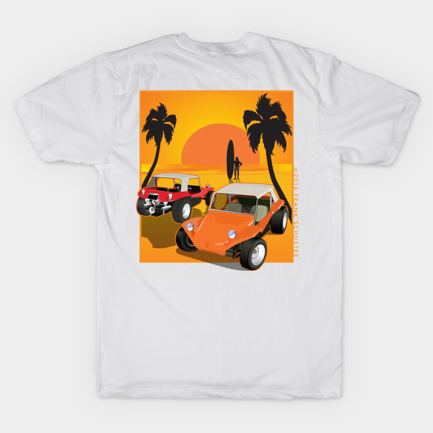 Dune Buggy  Front and Back with Sunset and Surfer Dune Buggies by PauHanaDesign